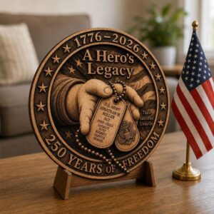 USA 250 Anniversary Laser Engraving File, Patriotic 3D Illusion Wood Plaque