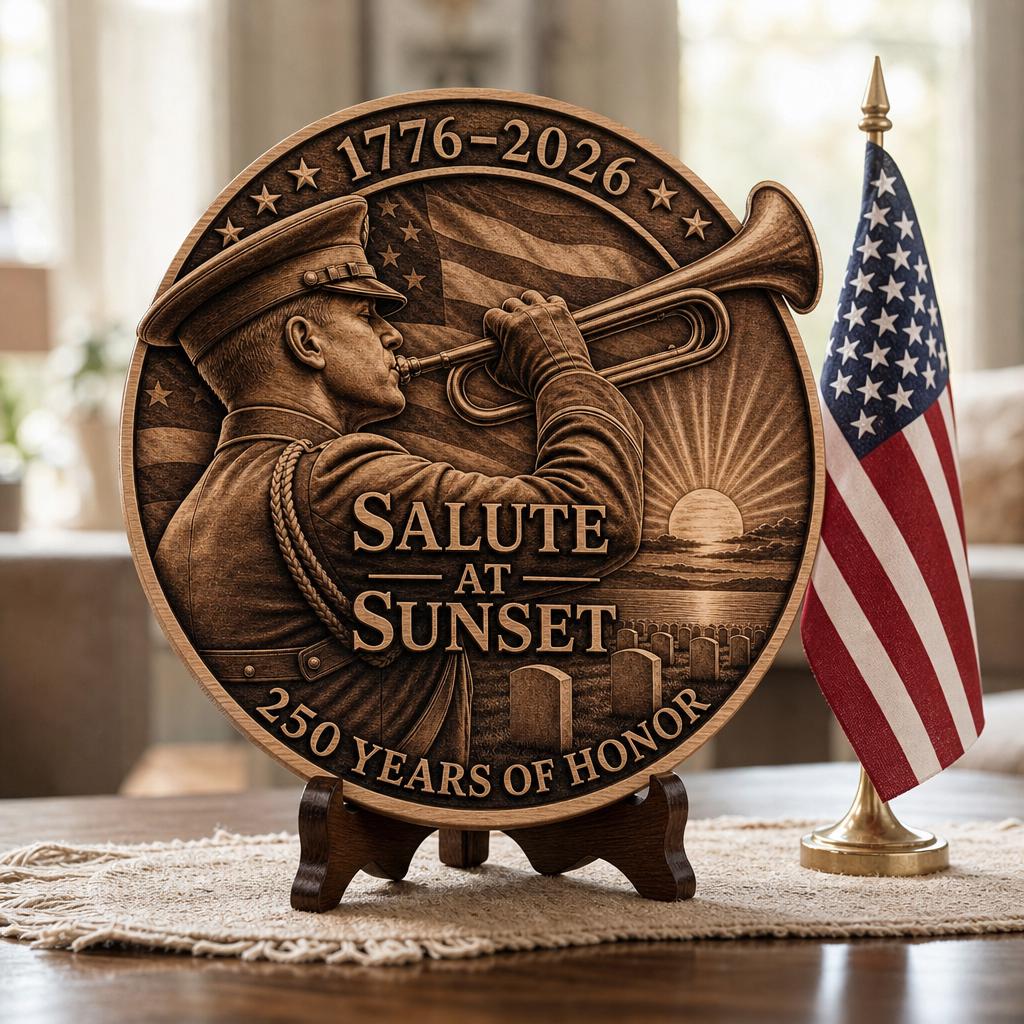 USA 250 Anniversary Laser Engraving File, Patriotic 3D Illusion Wood Plaque