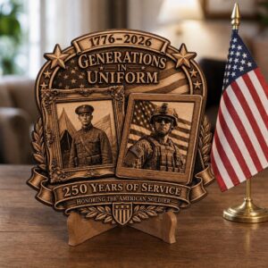 USA 250 Anniversary Laser Engraving File, Patriotic 3D Illusion Wood Plaque
