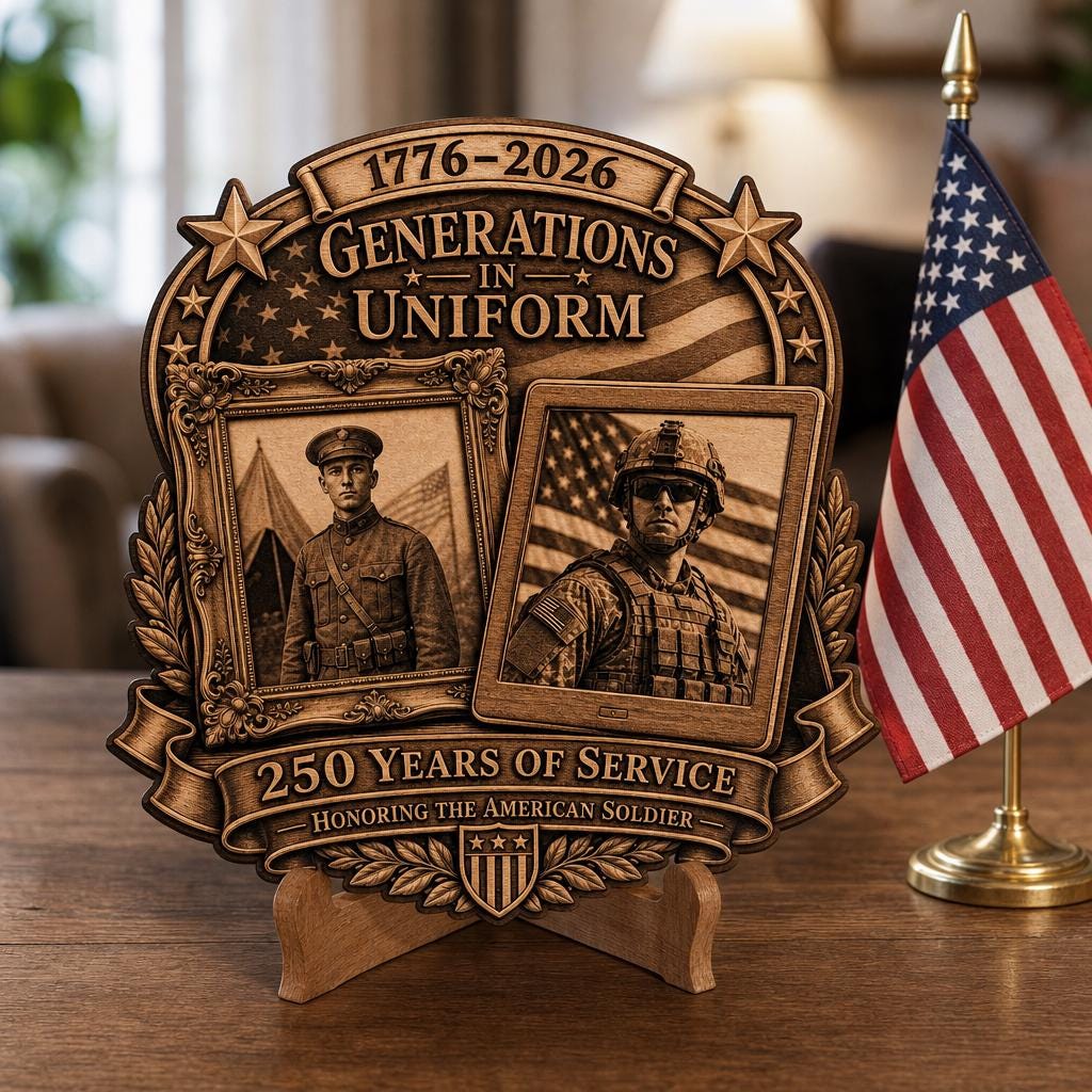 USA 250 Anniversary Laser Engraving File, Patriotic 3D Illusion Wood Plaque