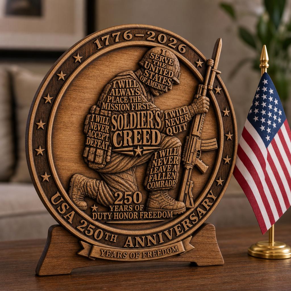 USA 250 Anniversary Laser Engraving File, Patriotic 3D Illusion Wood Plaque