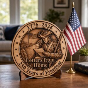 USA 250 Anniversary Military Laser Engraving, 3D Illusion Patriotic Plaque PNG