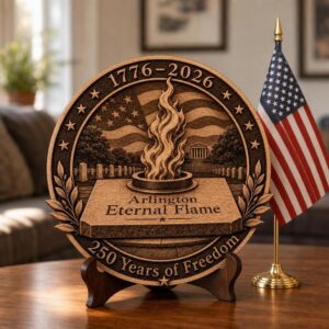 USA 250 Laser Engraving, 3D Military Memorial Wood Sign Plaque Template