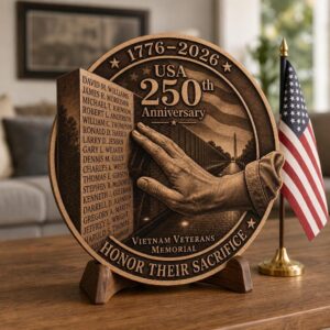 USA 250 Laser Engraving, 3D Military Memorial Wood Sign Plaque Template