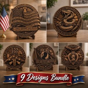 USA 250 Laser Engraving, 3D Patriotic Military Wood Sign Glowforge Art