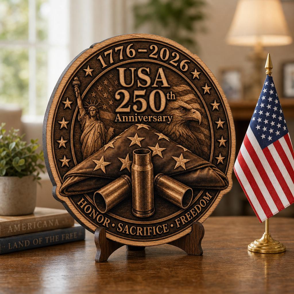 USA 250 Laser Engraving, 3D Patriotic Military Wood Sign Glowforge Art