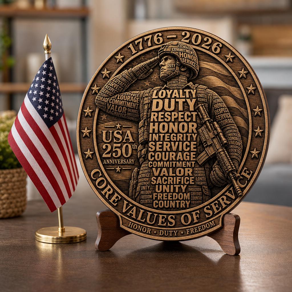USA 250 Laser Engraving, 3D Patriotic Military Wood Sign Glowforge Art