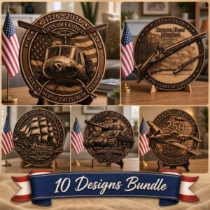 USA 250th Anniversary 3D Engraving PNG, Military Timeline for Wooden Signs