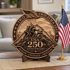 USA 250th Anniversary Laser Engraving Design, 3D Patriotic Wooden Sign PNG
