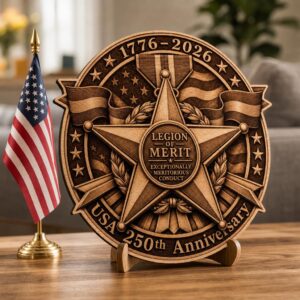 USA 250th Laser Engraving File, 3D Illusion Military Medal PNG for Wood Signs