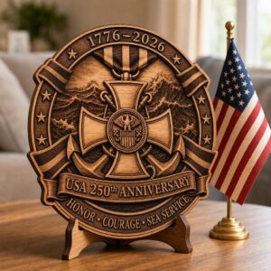 USA 250th Laser Engraving File, 3D Illusion Military Medal PNG for Wood Signs