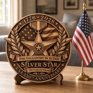 USA 250th Laser Engraving File, 3D Illusion Military Medal PNG for Wood Signs