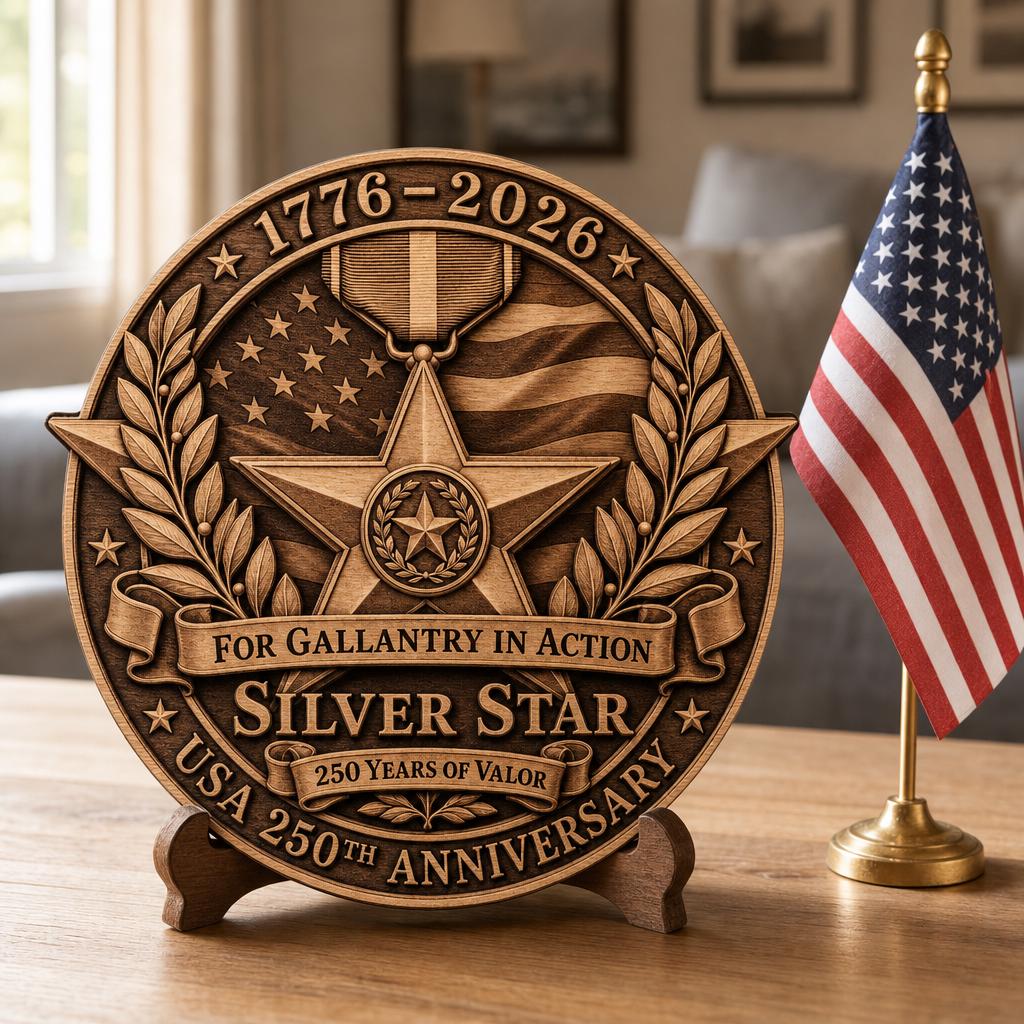 USA 250th Laser Engraving File, 3D Illusion Military Medal PNG for Wood Signs