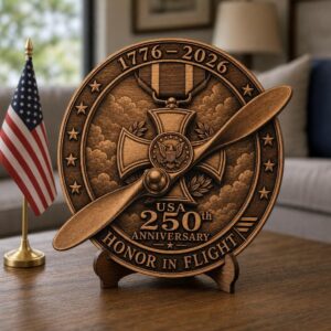 USA 250th Laser Engraving File, 3D Illusion Military Medal PNG for Wood Signs