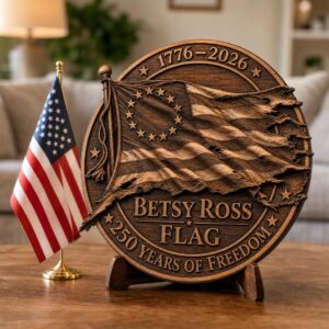 USA 250th Laser Engraving File, 3D Illusion Patriotic Flag PNG for CNC Wood Sign