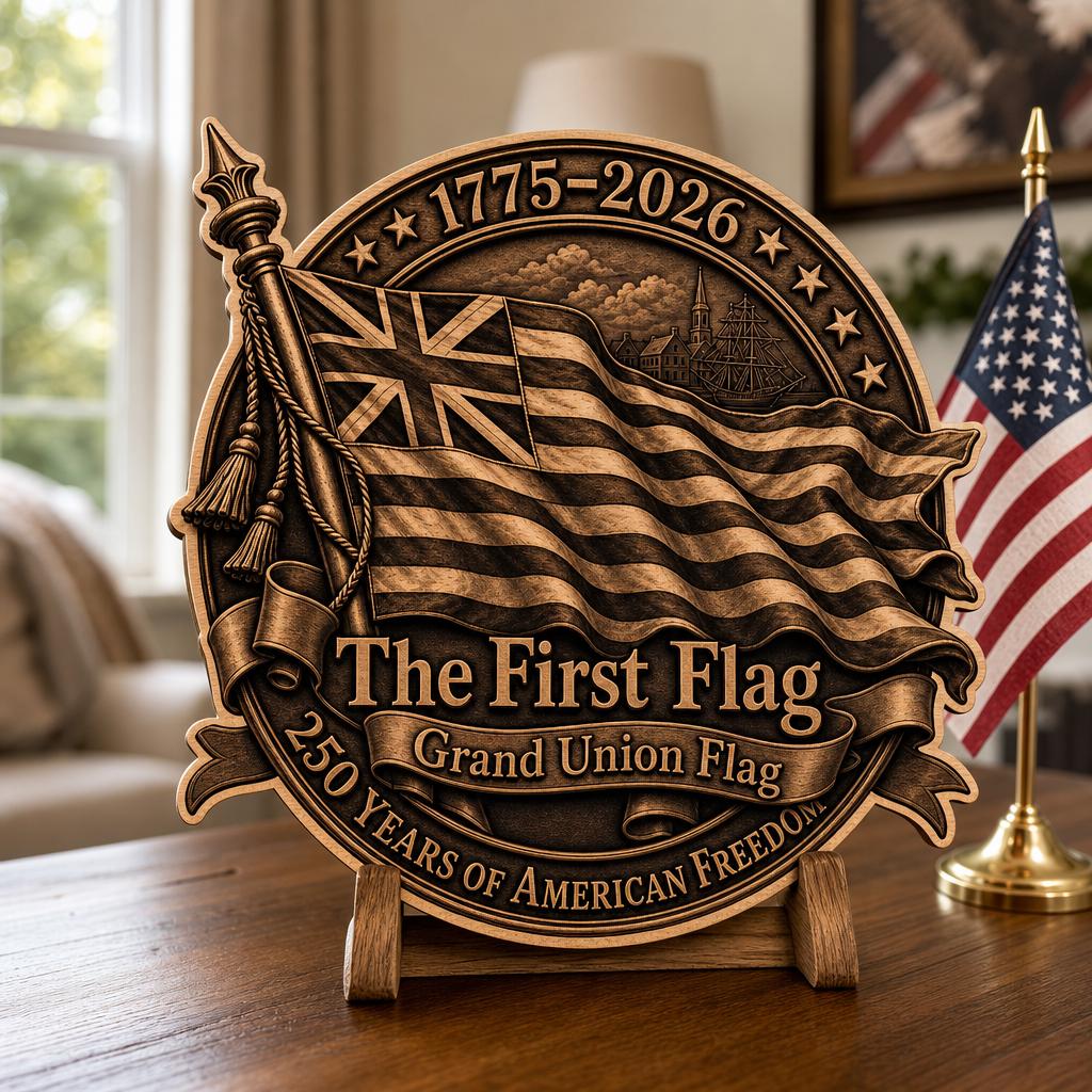 USA 250th Laser Engraving File, 3D Illusion Patriotic Flag PNG for CNC Wood Sign