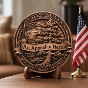 USA 250th Laser Engraving File, 3D Illusion Patriotic Flag PNG for CNC Wood Sign