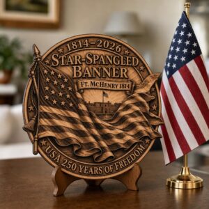 USA 250th Laser Engraving File, 3D Illusion Patriotic Flag PNG for CNC Wood Sign