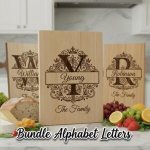 Victorian Monogram Alphabet, Custom Family Surname Engraving Designs