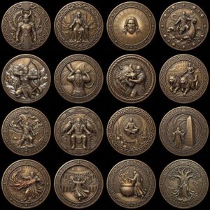 Viking Coin Depth Map, Norse Relief Laser File for Fiber Engraving