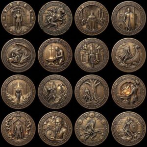 Viking Coin Depth Map, Norse Relief Laser File for Fiber Engraving