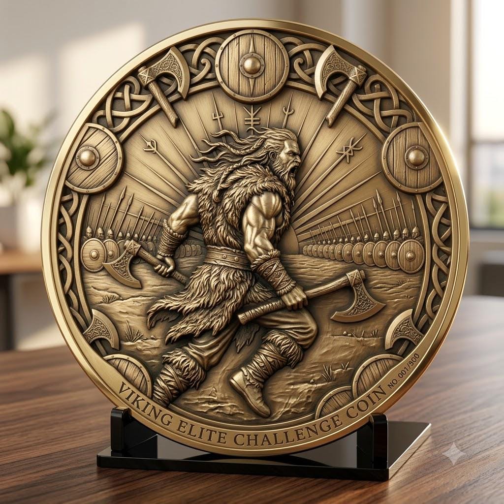 Viking Coin Depth Map, Norse Relief Laser File for Fiber Engraving
