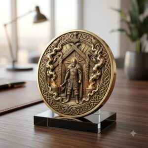 Viking Coin Depth Map, Norse Relief Laser File for Fiber Engraving