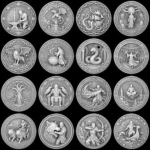 Viking Coin Depth Map, Norse Relief Laser File for Fiber Engraving