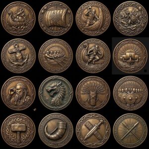 Viking Warrior Coin Laser Engraving File, Norse Shieldmaiden Relief Depth Map