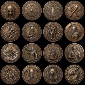 Viking Warrior Coin Laser Engraving File, Norse Shieldmaiden Relief Depth Map