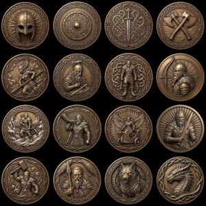 Viking Warrior Coin Laser Engraving File, Norse Shieldmaiden Relief Depth Map