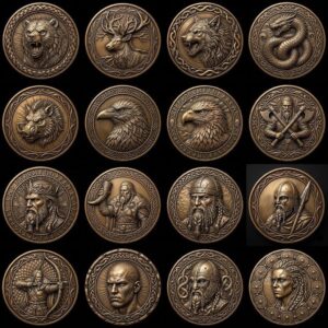 Viking Warrior Coin Laser Engraving File, Norse Shieldmaiden Relief Depth Map