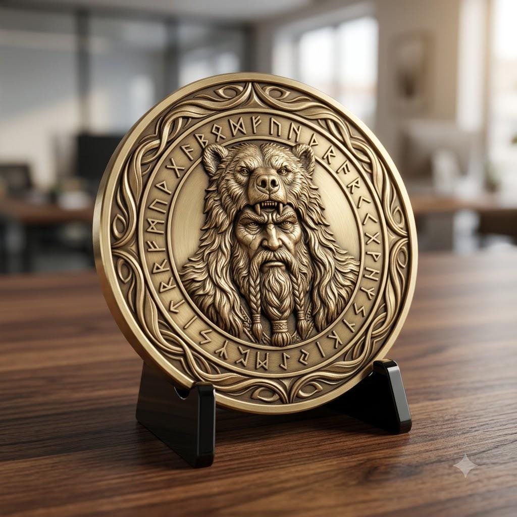 Viking Warrior Coin Laser Engraving File, Norse Shieldmaiden Relief Depth Map
