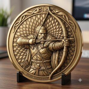 Viking Warrior Coin Laser Engraving File, Norse Shieldmaiden Relief Depth Map