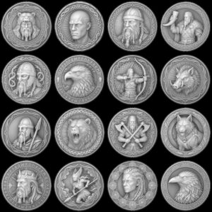 Viking Warrior Coin Laser Engraving File, Norse Shieldmaiden Relief Depth Map