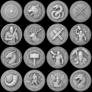 Viking Warrior Coin Laser Engraving File, Norse Shieldmaiden Relief Depth Map