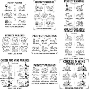 Vintage Pairing Chart, Charcuterie Board Engraving, Kitchen Hosting Guide