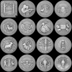 Wildlife Animal Coin Engraving Depth Maps, High Relief Laser Design Bundle