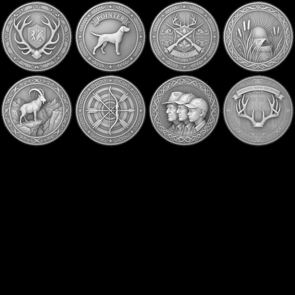 Wildlife Animal Coin Engraving Depth Maps, High Relief Laser Design Bundle