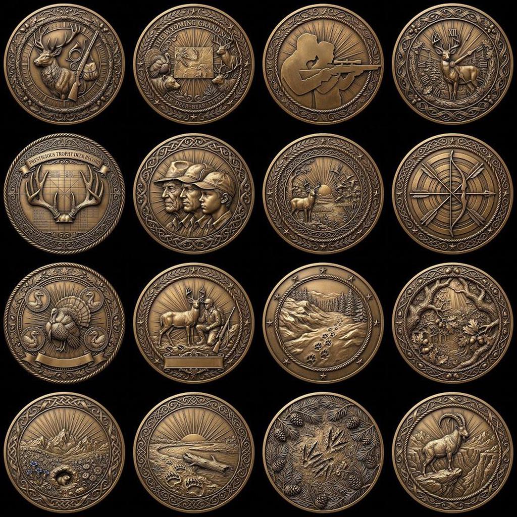 Wildlife Animal Coin Engraving Depth Maps, High Relief Laser Design Bundle