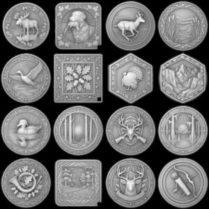 Wildlife Animal Coin Engraving Depth Maps, High Relief Laser Design Bundle