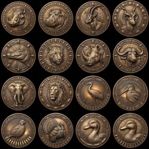Wildlife Coin Depth Map for Laser Engraving, High Relief Bird PNG Bundle
