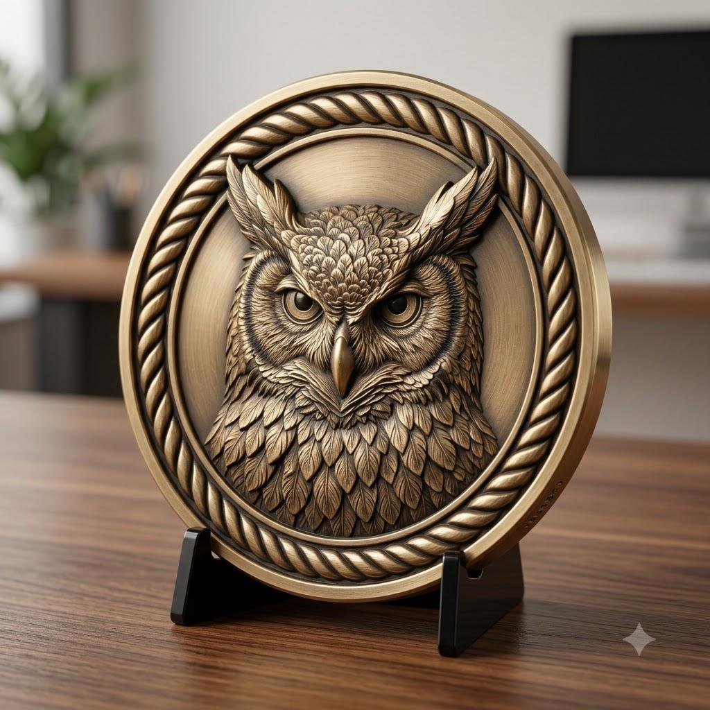 Wildlife Coin Depth Map for Laser Engraving, High Relief Bird PNG Bundle