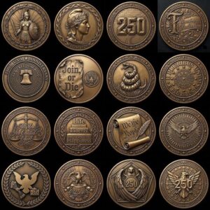 1776 Anniversary Challenge Coin Depth Map, Relief Engraving File, Vintage Crest