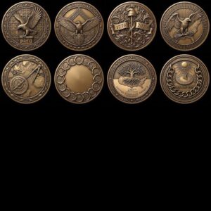 1776 Anniversary Challenge Coin Depth Map, Relief Engraving File, Vintage Crest