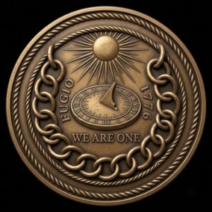 1776 Anniversary Challenge Coin Depth Map, Relief Engraving File, Vintage Crest