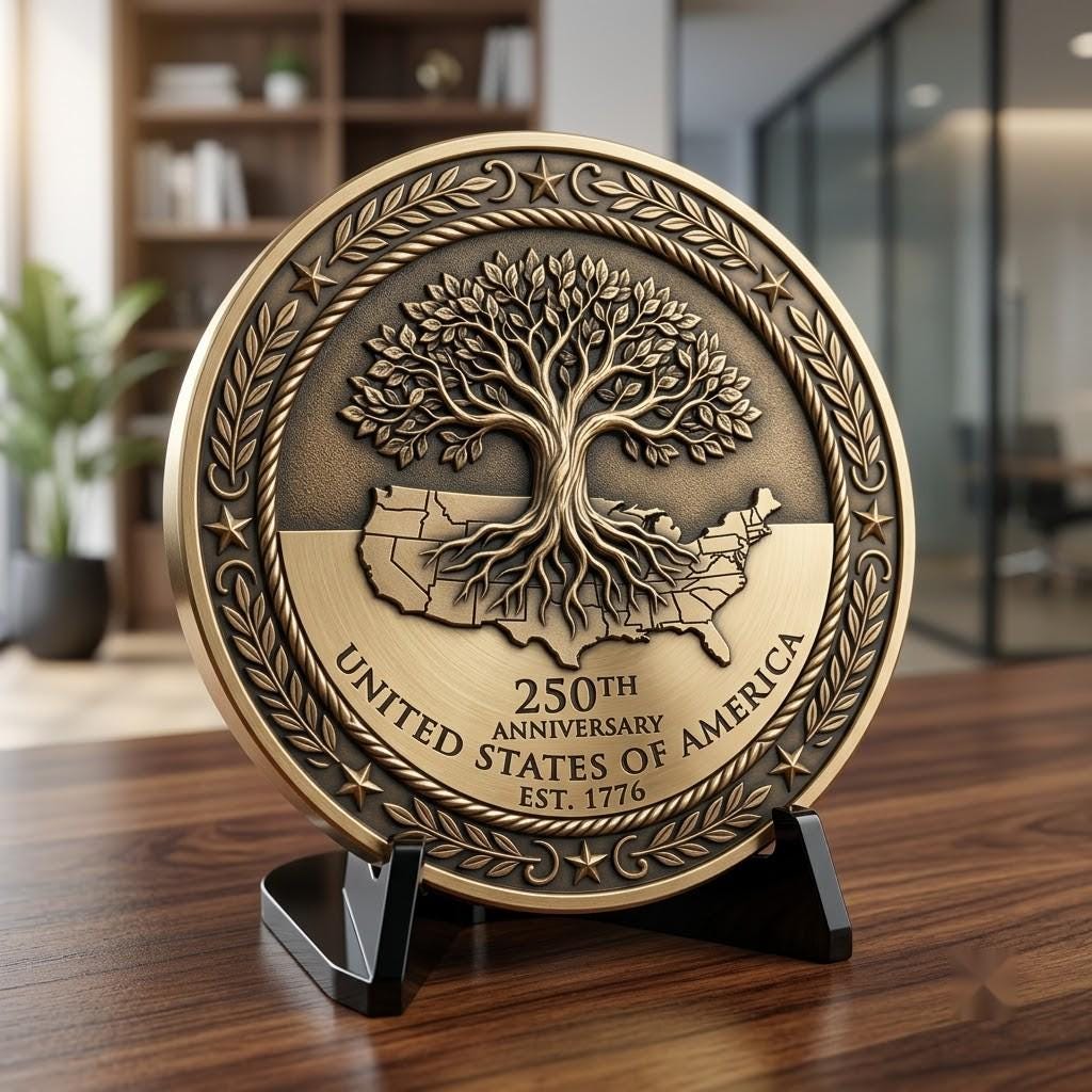 1776 Anniversary Challenge Coin Depth Map, Relief Engraving File, Vintage Crest