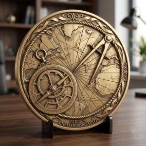 1776 Anniversary Challenge Coin Depth Map, Relief Engraving File, Vintage Crest