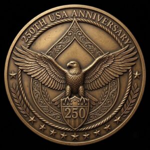 1776 Anniversary Challenge Coin Depth Map, Relief Engraving File, Vintage Crest