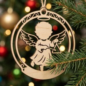 31 Musical Cherub Angel Ornaments, Renaissance Laser Christmas Decor